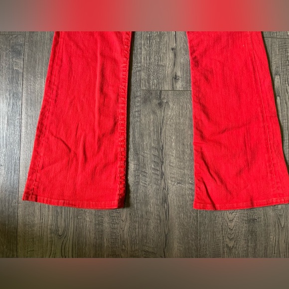 Early 2000s Y2K True Religion Red Jean Bell Bottoms, Made in the USA, Size 32 - Picture 4 of 7